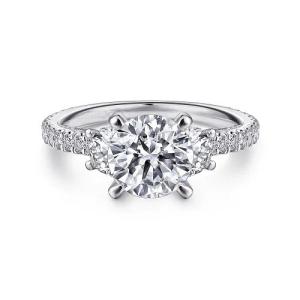 Quality 18K 14K 10K Solid Gold Customized Jewelry 2 Carat Def Vvs Clarity Cvd Oval Cut Lab Grown Diamond 3 Stone Rings factory wholesale