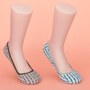 Quality Cotton No Show Ankle Socks Green / Black Women'S No Show Socks For Flats wholesale