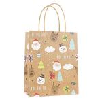 Ultraportable Kraft Paper Christmas Bags