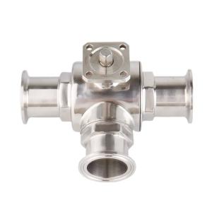 Quality Food Grade Silver T Type TRI CLAMP 3 Way Ball Valve Stainless Steel 304 316 WZ 3A/DIN/SMS wholesale