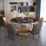 Banquet Halls / Villas Round Counter Height Marble Dining Table For 6