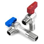 Copper 2 Way Angle Valve Forged Chrome Plated Ball Valve 1/2 Inch