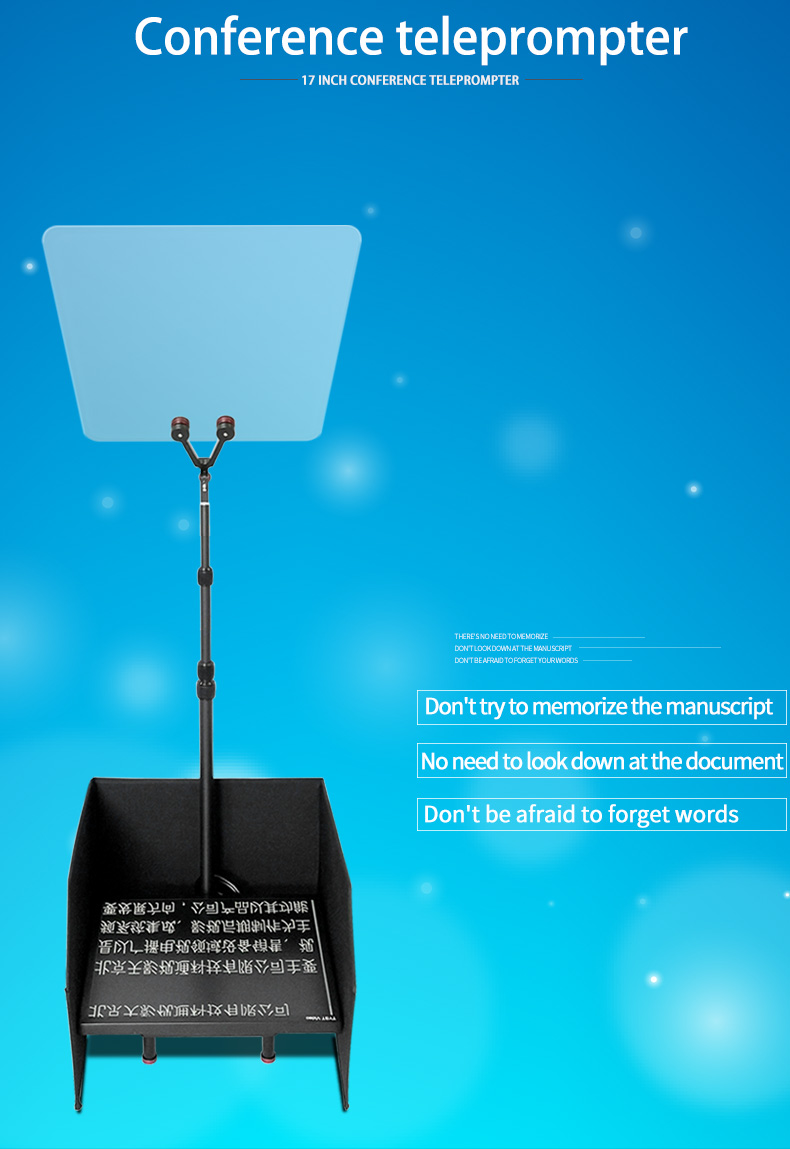 Control Way Mouse 22 inch Prompter for Portable Teleprompter in TV Video Conferences