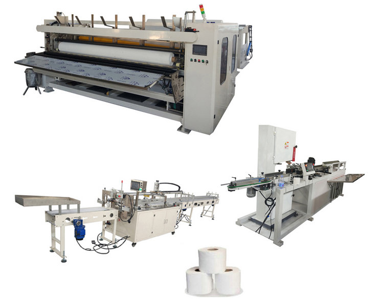 120cuts/Minute Toilet Paper Cutting Machine Roll Rewinding Bathroom Paper