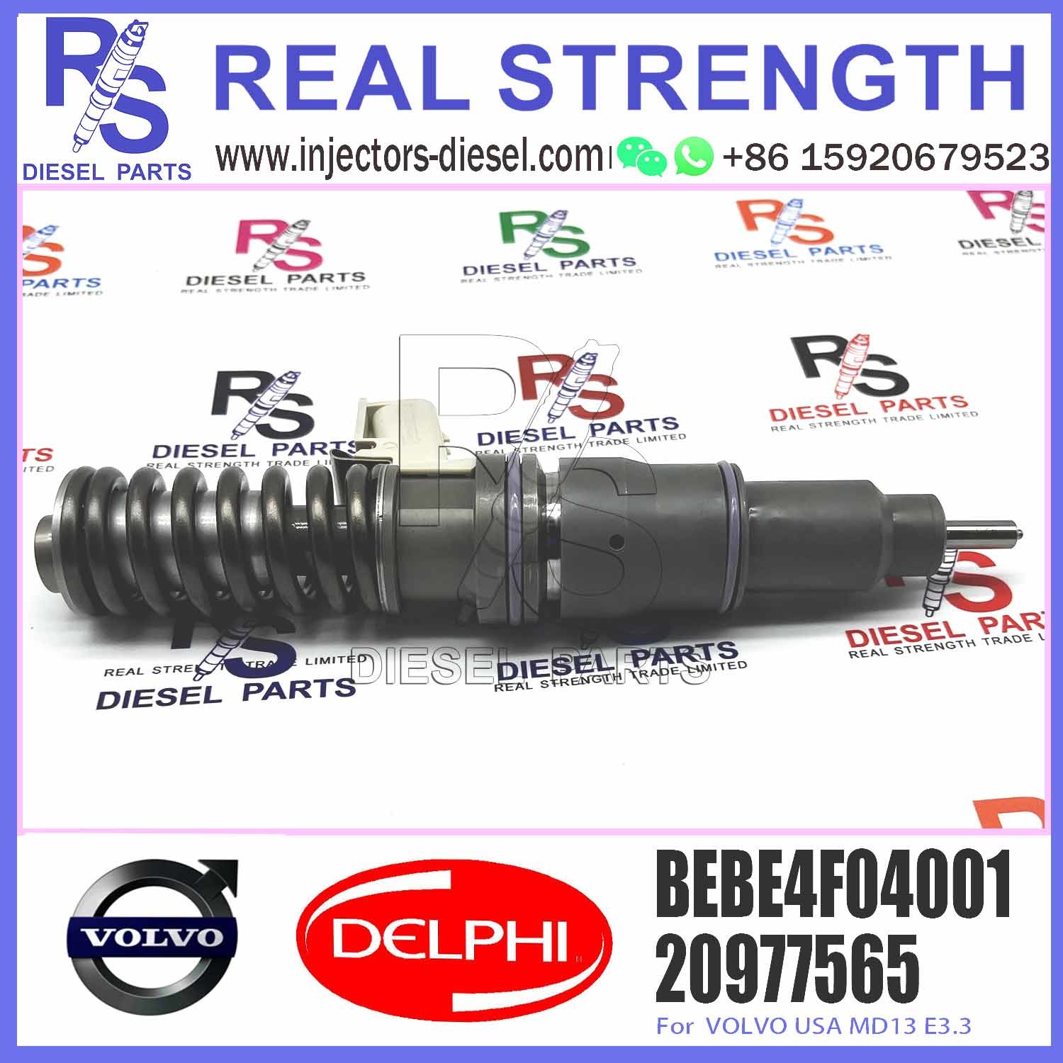 High Quality 4PINS diesel fuel injector 21244717 BEBE4F04001 BEBE4F07001 for V-O-L-V MD13 US07