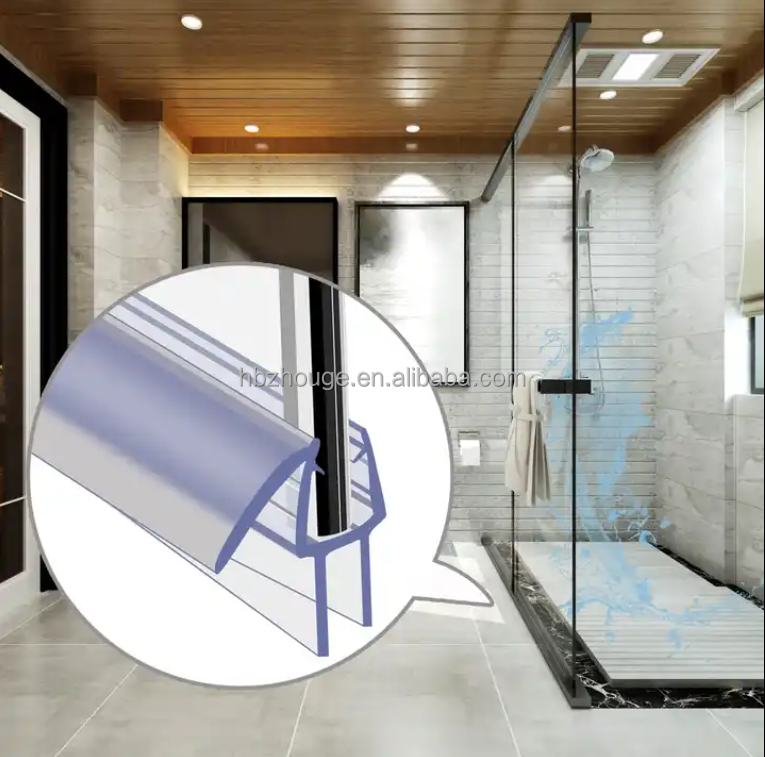 Shower Room/Cabins Sliding Glass Door Fittings Black White Gold Clear Plastic Sealing