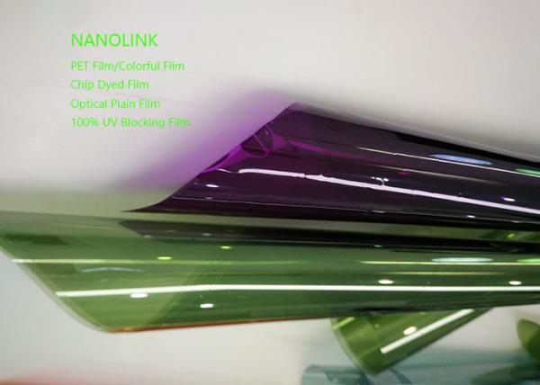Colorful Plastic PET Window Film For Residential / Auto Glass Solar Blocking
