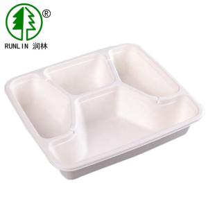 Quality Recyclable Akeaway Bagasse Pulp Eco Friendly 5 Compartment Serving Lunch Trays wholesale