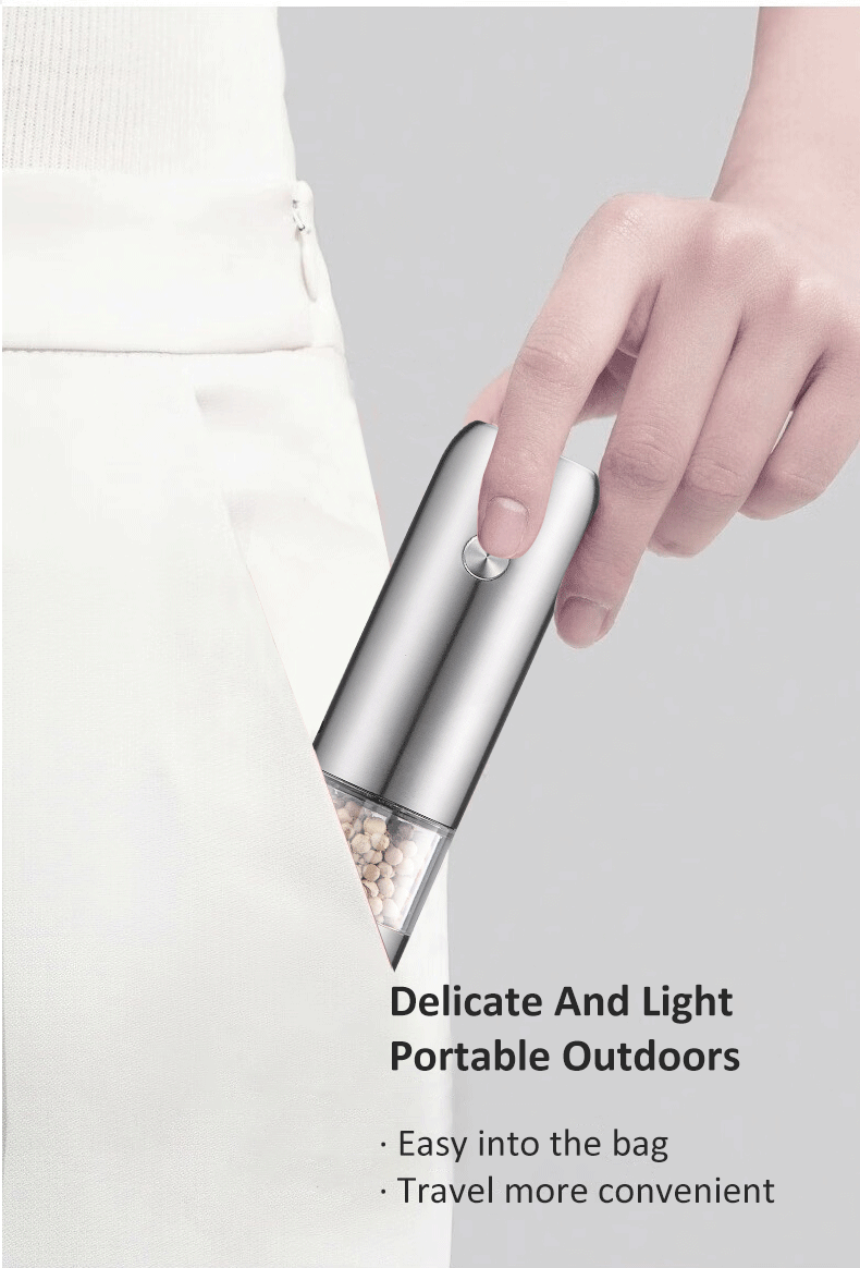 Salt Pepper Mills with Ceramic Burr Core Stainless Steel Mini Electric Grinder Set ' Needs