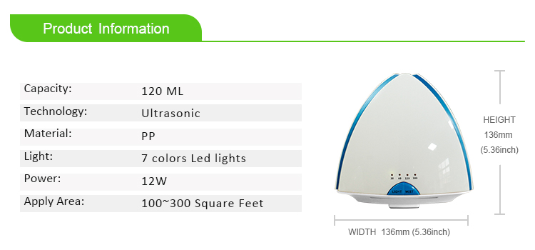 Triangle Shape 120ML Electronic Aroma Diffuser Air Humidifier