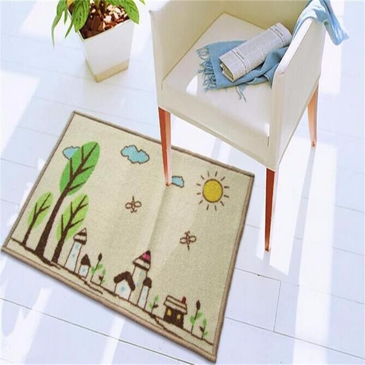 Cute anti slip printed nylon cartoon home mat