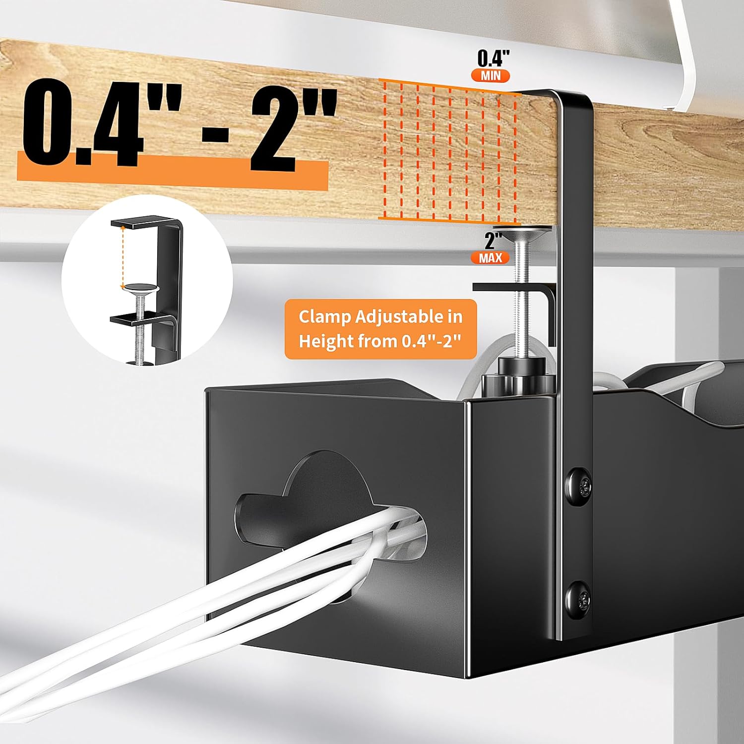 Under Desk Cable Management Tray and Clamp Mount The Perfect Solution for Wire Clutter