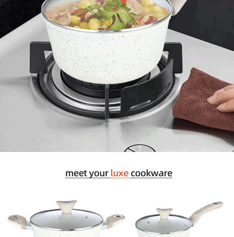 New Design 11 Pieces White Aluminum Pans And Pots Induction Non Stick Cookware Set With Bakelite Handle