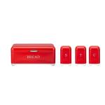 All-Season Crown Series Metal Bread Bin Set Tea Can Coffee Can Kitchen Storage