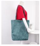 Korea retro minimalist literary fresh wild solid color PU shoulder bag shopping