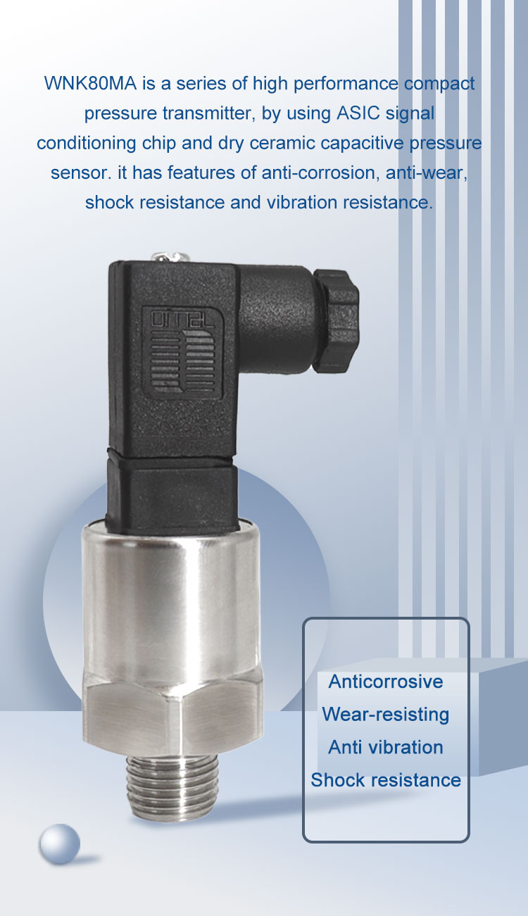 304SS 316L Material 4-20mA I2C Water Pressure Sensor For Liquid Gas Steam
