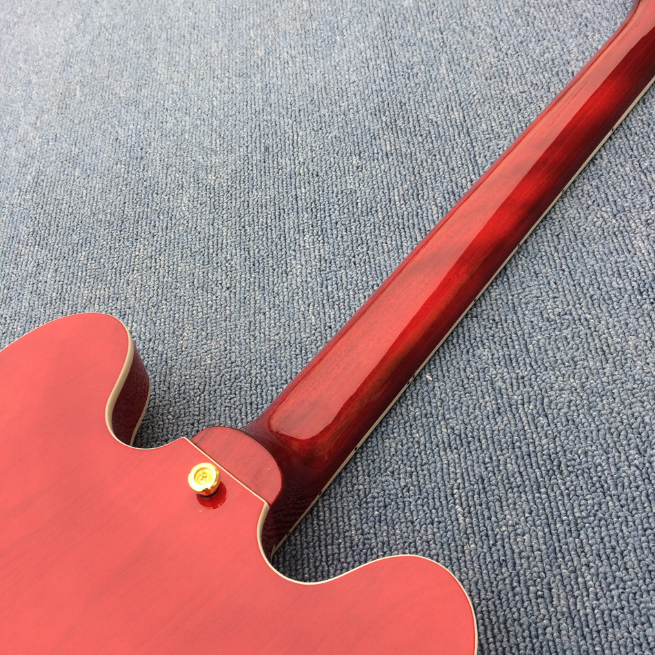 New style high quality custom hollow body Jazz electric guitar, double F hole jazz electric guitar in Sunburst