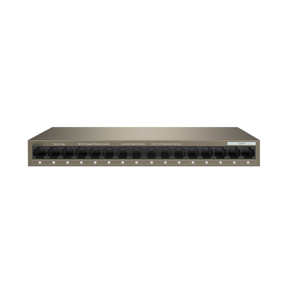 TEG1016M 16-Port Gigabit Ethernet Switch for Customizable Communication in Home Office Network Connectivity