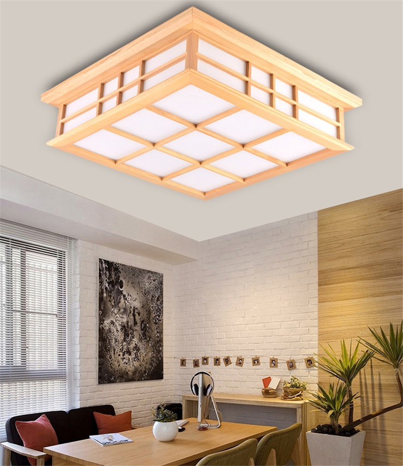 Ceiling Lights Japanese Style Tatami Lamp LED Wooden Ceiling Lighting Dining Room Bedroom Lamp(WH-WA-31)