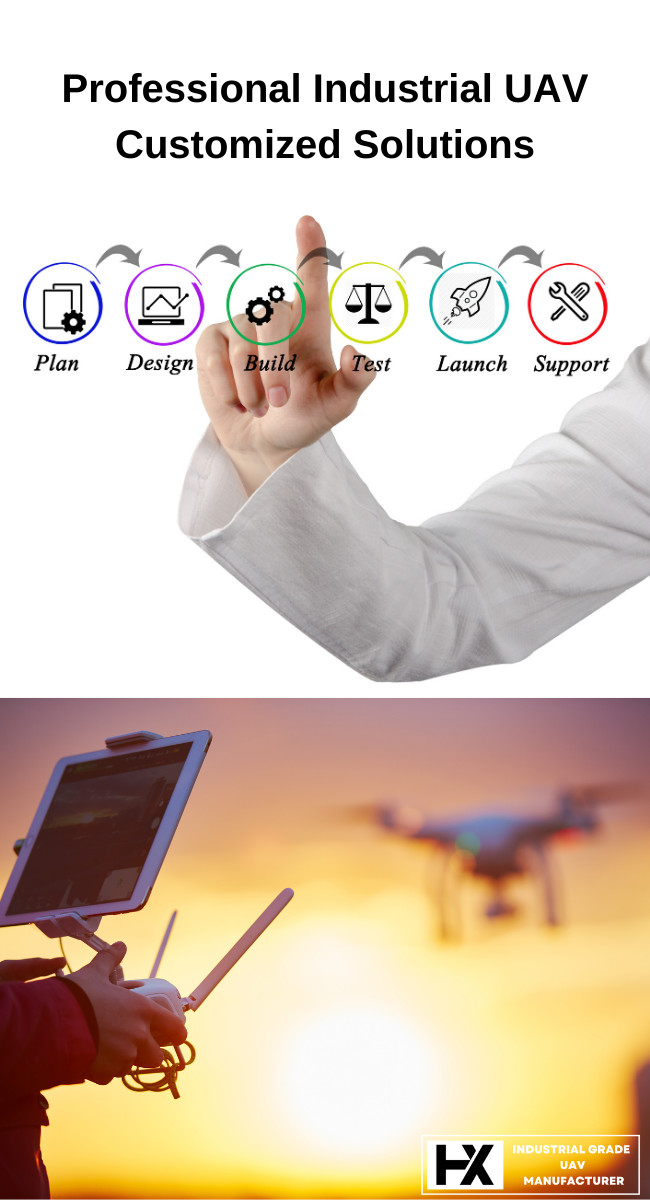 2500mm Wingspan Fixed Wing Vertical Takeoff Drone Load 2.2KG Pod Camera 3.5Hours HXAYK-250