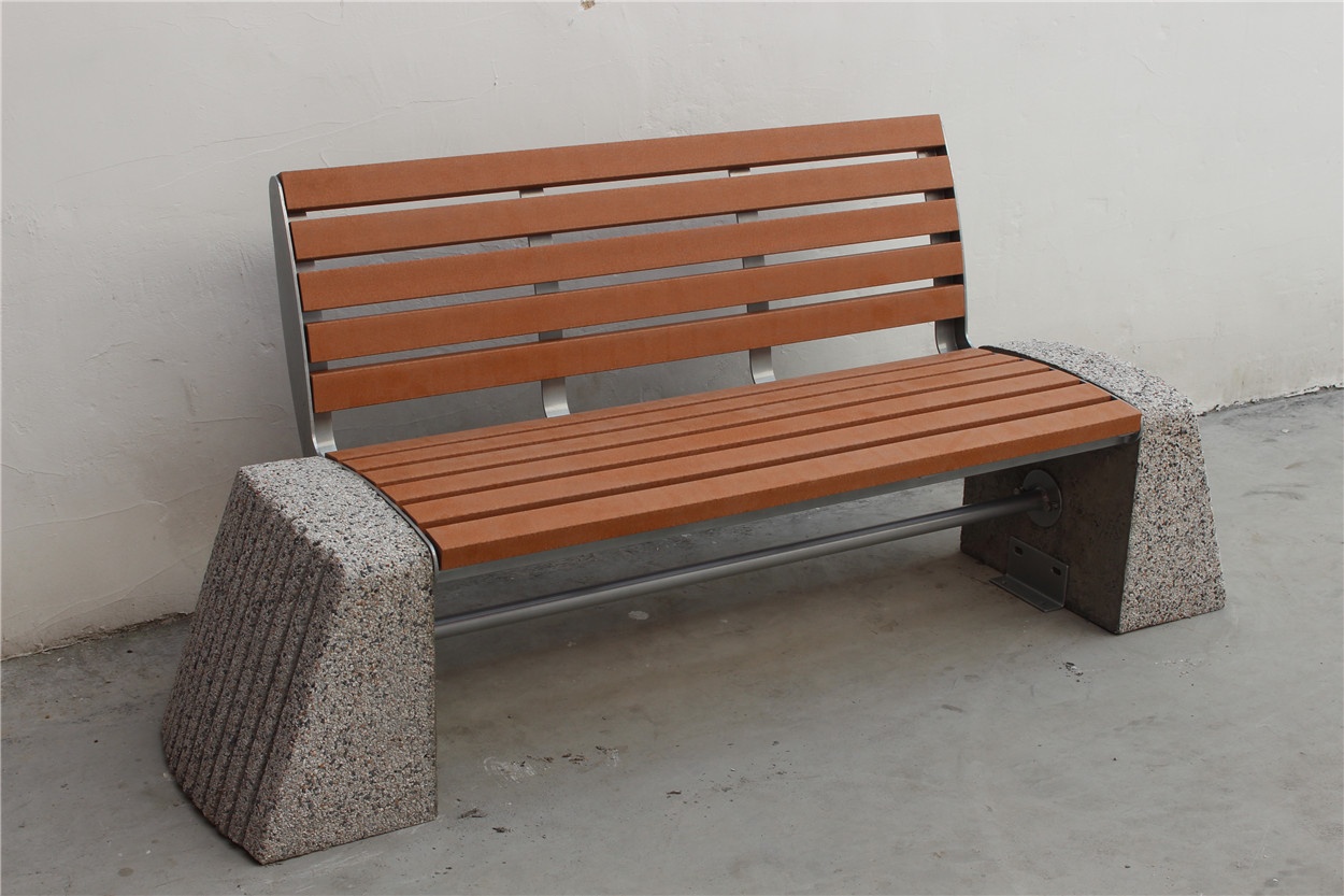 Free Standing Recycled Plastic Benches Outdoor For Public Park