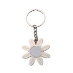 Flower Shape Metal Sublimation Keyring DIY Printing Photo Lovers Flower Necklace