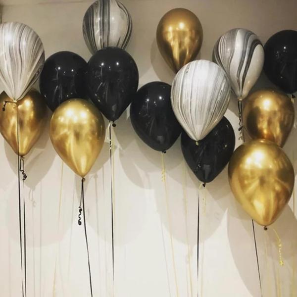 9pcs Colorful Wedding Valetine's Day Agate Marble Balloons Decoration Baby