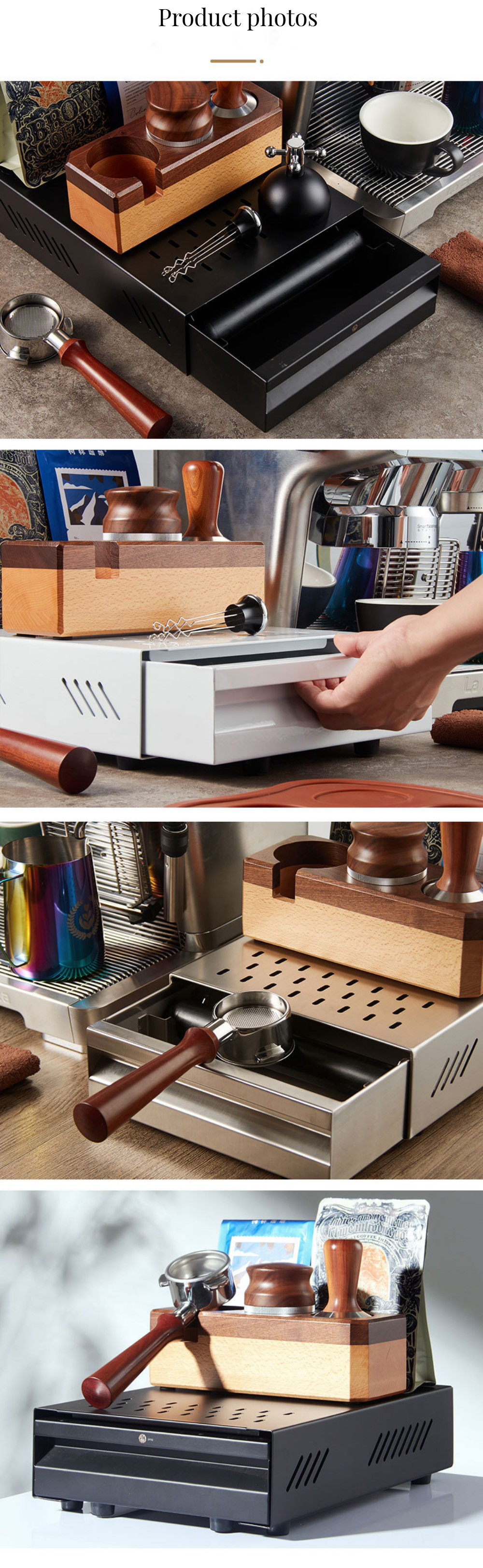 Small Classic Style Heavy-Duty Stainless Steel Knock Box Perfect for Foam Milk in Commercial Settings