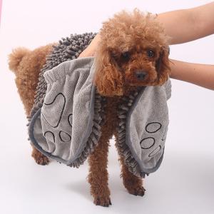 Quality Grey 75cmx35cm 380g Pet Microfiber Towel , Microfibre Towel Dog wholesale