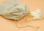Silk Printing Logo Drawstring Gift Bags , Double Drawstring Velvet Gift Bag For