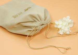 Quality Silk Printing Logo Drawstring Gift Bags , Double Drawstring Velvet Gift Bag For Grocery wholesale