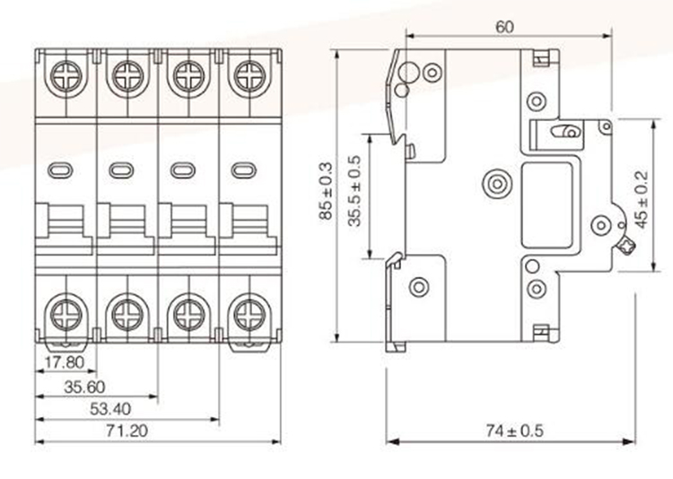 Thermosetting SGT8-125 4pole 60amp Isolation Switch