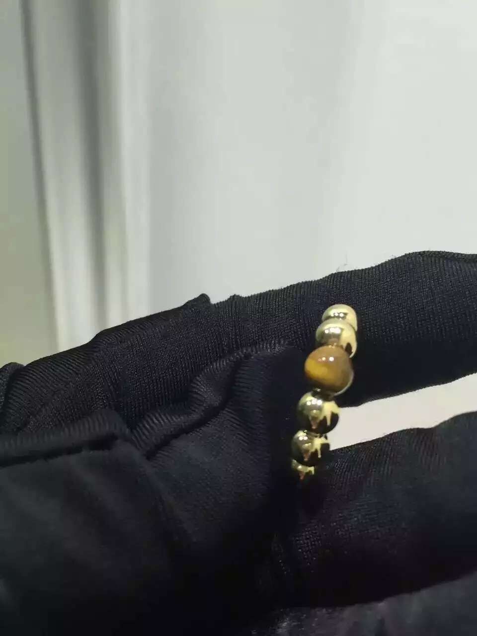 Real Gold Ring Van Cleef & Arpels Perlée Variation Ring with Tiger's Eye Stone