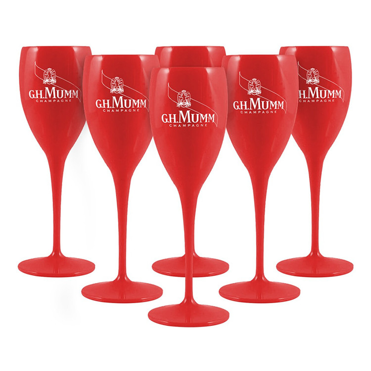 Classic 6oz Pink Plastic Champagne Glasses Veuve Clicquot Yellow Champagne Flutes