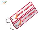 Letter Embroidered KeychainTag Rectangle Shape Twill Background Fabric