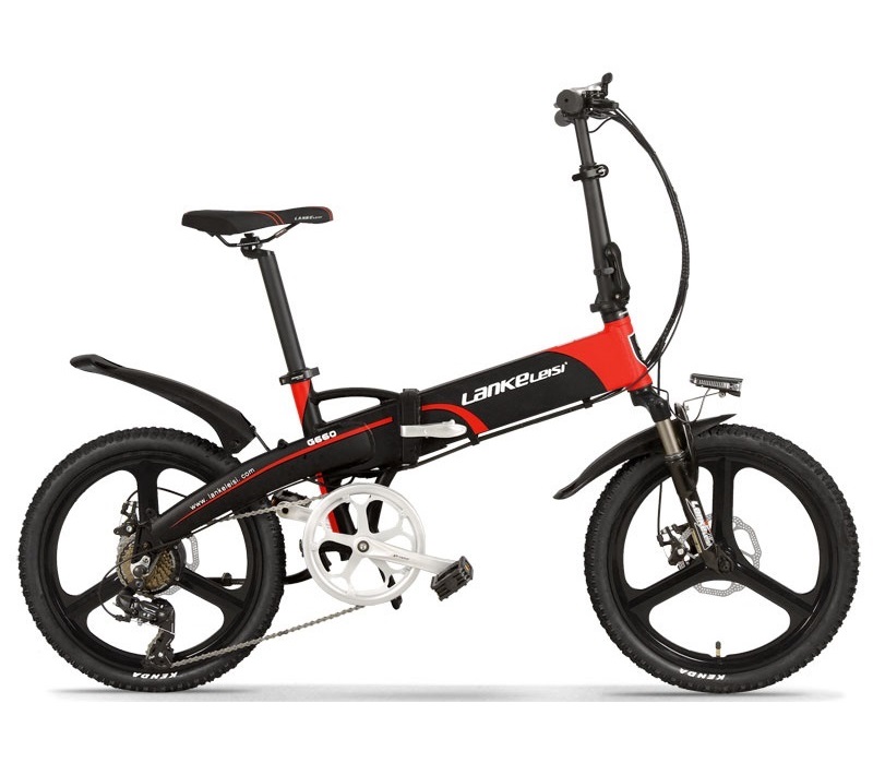 G660 7 Speed Foldable Electric Bike 20 Inch LANKELEISI Brushless Motor