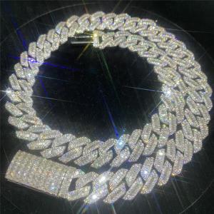 Quality 15mm Moissanite Cuban Link Hip Hop Jewelry Luxury Vvs Diamond Cuban Link Chain wholesale