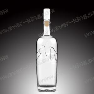Quality Crystal White Flint Custom Glass Bottle 750 ML for Luxury Liquor and Spirit wholesale