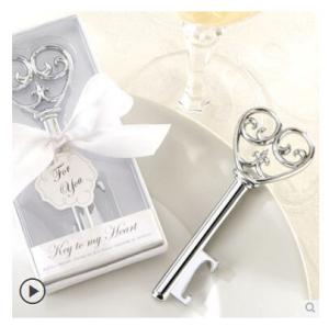 Quality New creative gift product wedding gift silver city retro key shape bottle opener wholesale