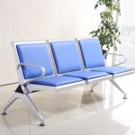 Modern Metal Stainless Steel Leather Continuous Row Chair Sofa for Public