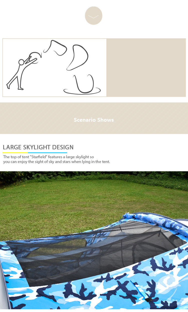 Camouflage 6 Person L360cm Pop Up Camping Tent