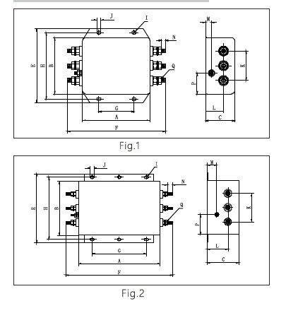 EMI EMC Low Pass Power Line 3 Phase Filter , 380V 440V Power Emi Filter