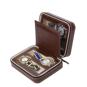 Quality Luxury Watch Storage Case Zipper Closing , Watch Display Case Jewelry Decoration wholesale