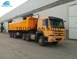 Heavy Duty Semi Trailer Bottom Dump Truck 50 Tons With Hydraulic Lifting