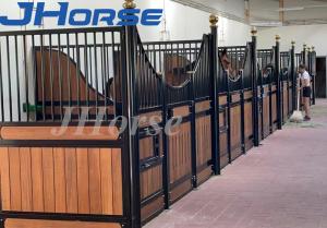 Quality OEM Carbonized Bamboo Black Powder Coated Mobile Horse Stables Stall Barn Door wholesale