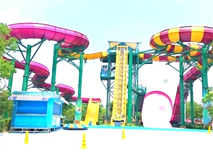 Fiberglass FRP Boomerang Indoor Water Park Slide For Children Adults
