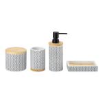 White Polyresin Bathroom Products With Black Arrow Wood Part Household New