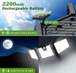 LED Solar Wall Light 3000K 6000K PIR Outdoor Wall Light 100lm/W Warm Cool