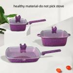 Kitchen Aluminum Cookware Set Maifan Stone Non Stick With Glass Lid