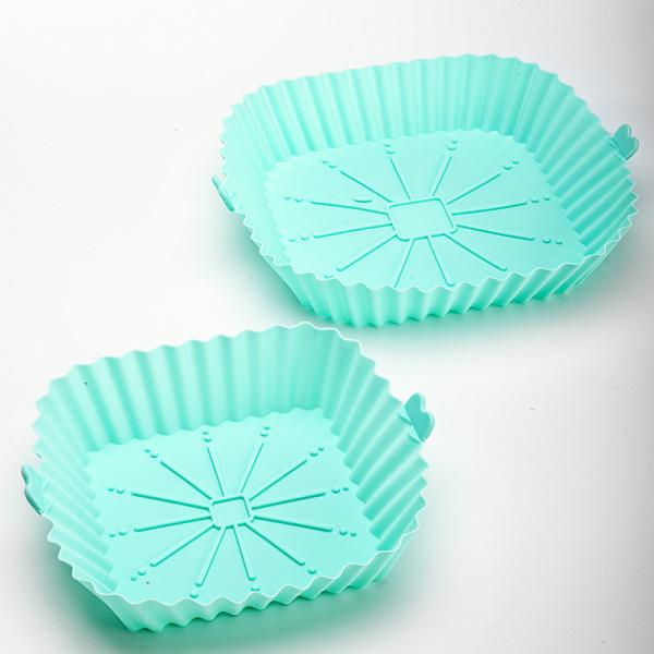 Air Fryer Silicone Pot Food Grade Safety Air Fryer Oven Accessories Square Easy